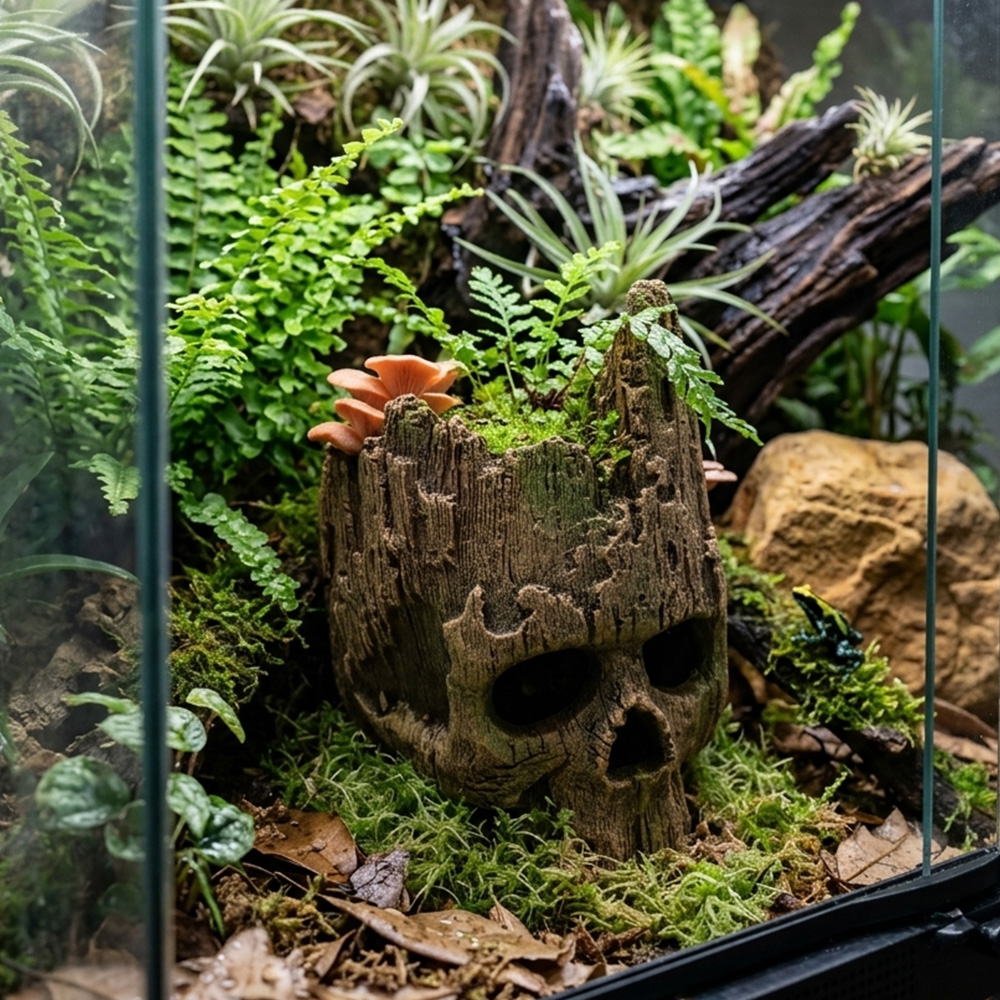 Czaszka Ozdoba do Terrarium Akwarium Imitacja Drewna Happet R195